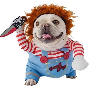 Pet Deadly Doll Dog Costume, Cosplay Halloween Christmas Funny Clothes Party Costume for Small Medium and Large Dogs (Small) - 1 of 4
