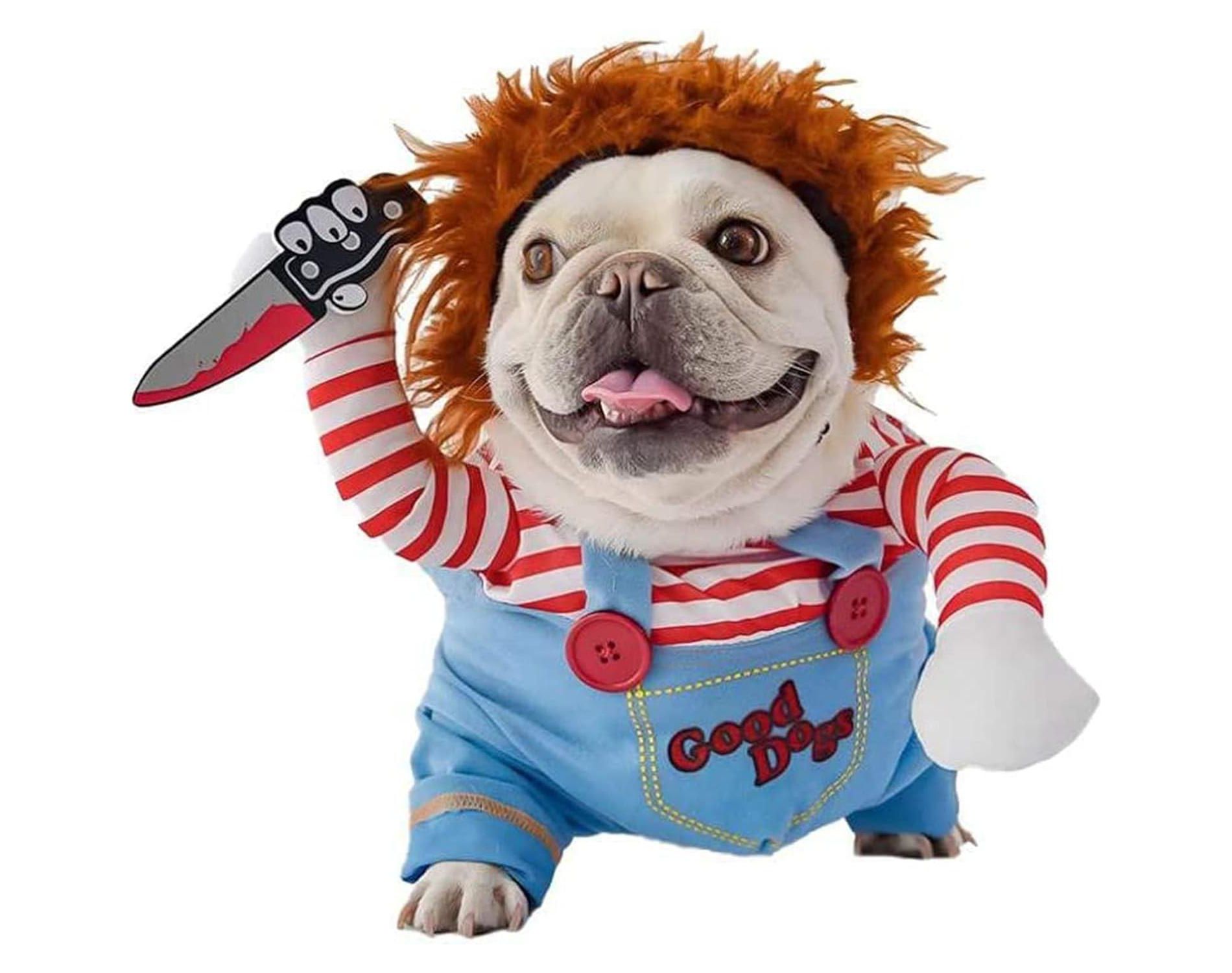 Pet Deadly Doll Dog Costume, Cosplay Halloween Christmas Funny Clothes Party Costume for Small Medium and Large Dogs (Small)