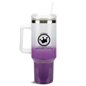 100 North The Princess Is In Another Castle Toad Video Game Wrap-Around 40 Oz. Stainless Steel Water Bottle Coffee Mug, Spill & Leak Resistant, Travel - 1 of 4