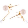 Anna-Kaci Teardrop Crystal and Pearl Dangle Earrings with Delicate Chain - 3 of 4
