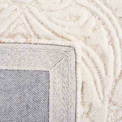 Ivory Floral Elegance 4' x 6' Hand-Tufted Wool Area Rug