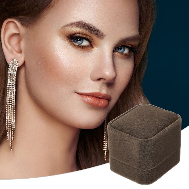 Unique Bargains Luxury Suede Jewelry Ring Box 1 Pc, 3 of 8