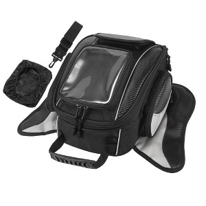 Unique Bargains Universal Motorcycle Magnetic Tank Tool Bag with Strap Waterproof Black - 1 of 4