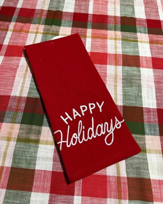 Happy Holiday Plaid Kitchen Towel