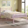 VECELO Metal Platform Bed Frame Simple Mattress Foundation with Vintage Headboard & Footboard - 4 of 4