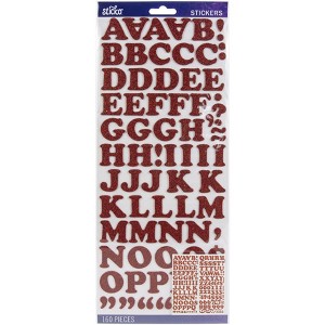 Sticko Alphabet Stickers - Cooper, Red Glitter, 160pcs - 1 of 2