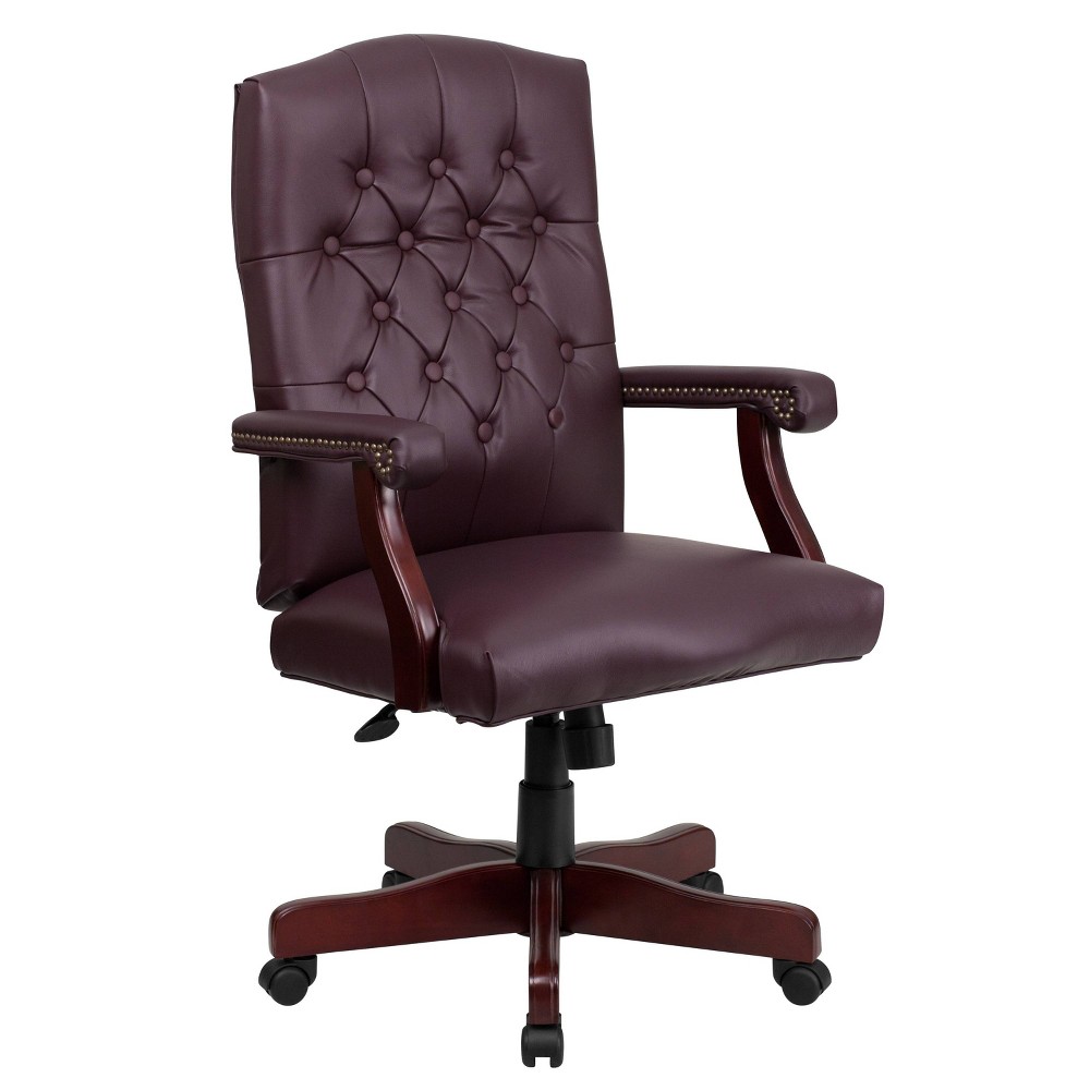 UPC 847254033060 product image for Martha Washington Burgundy Leather Swivel Office Chair - Flash Furniture | upcitemdb.com