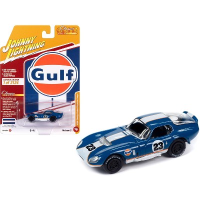 1965 Shelby Cobra Daytona Coupe #23 Dark Blue With White u0026 Orange Stripes  gulf Oil 1/64 Diecast Model Car By Johnny Lightning : Target