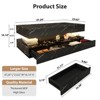 Buenhomino 47in High Glossy LED Coffee Table,Modern Coffee Tables with Marbling Print, Modern  Double-Layer Center Tables w/LED Lights for Living Room - 4 of 4