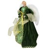 Northlight Angel with Lighted Wings Christmas Tree Topper - 14" - Green and Gold - 3 of 4
