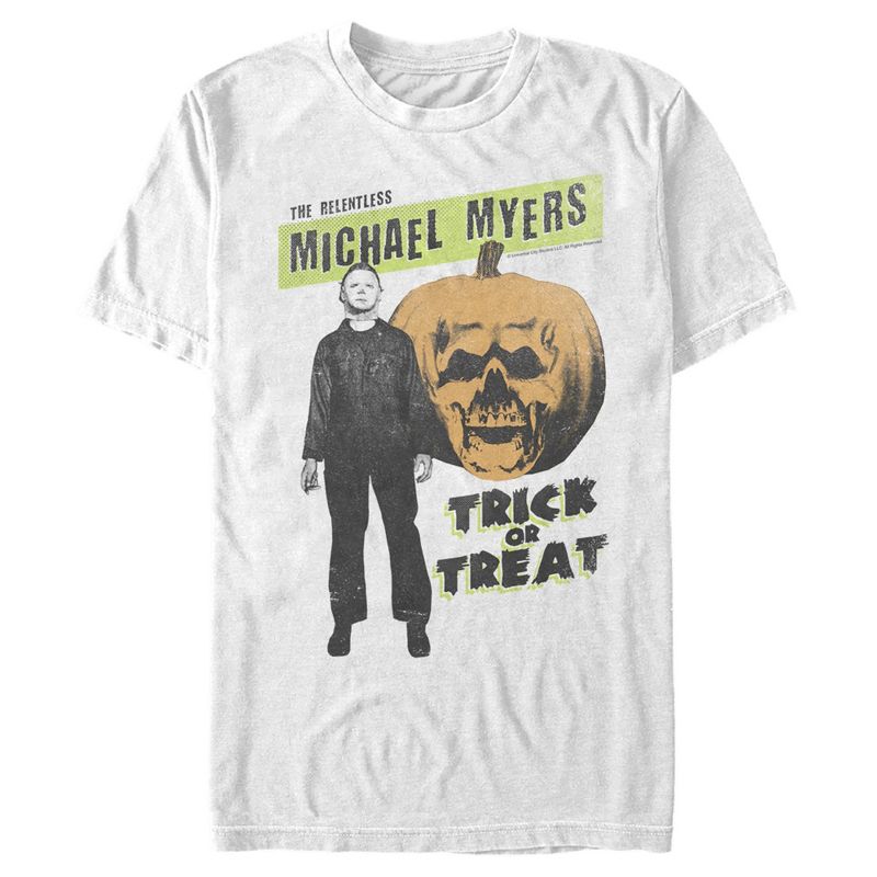 Men's Halloween II The Relentless Michael Myers Sequel Pumpkin T-Shirt, 1 of 6