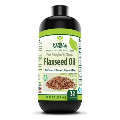 Herbal Secrets Organic Flaxseed Oil 16 Oz