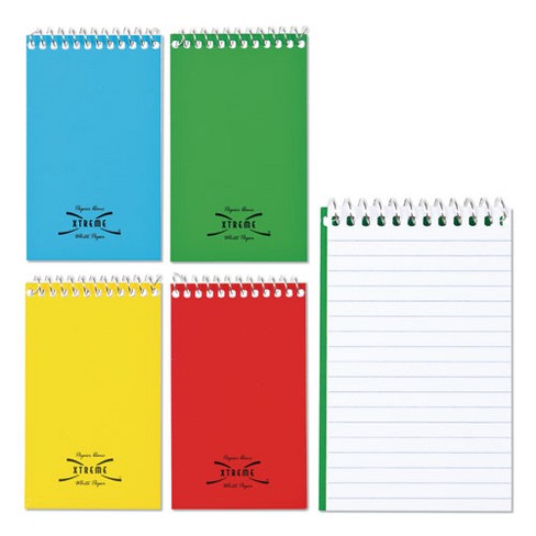 National Paper Blanc Xtreme White Wirebound Memo Pads, Narrow Rule, Randomly Assorted Cover Colors, 60 White 3 x 5 Sheets - image 1 of 4