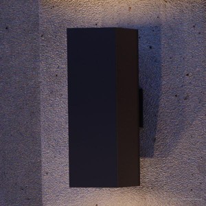 Urban Ambiance Luxury Minimalist Outdoor Wall Light,  18"H x 6"W,  Midnight Black Finish, UHP1113 - 1 of 4