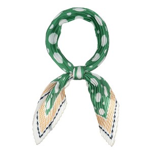 Allegra K Women's Polka Dot Pleated Neck Scarf Rhombus Handkerchief 40x18 inches(LxW) 1 Pc - 1 of 4