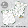 Big Dot of Happiness Boho Botanical Baby - 2-in-1 Greenery Baby Shower Cards - Activity Duo Games - Set of 20 - 2 of 4