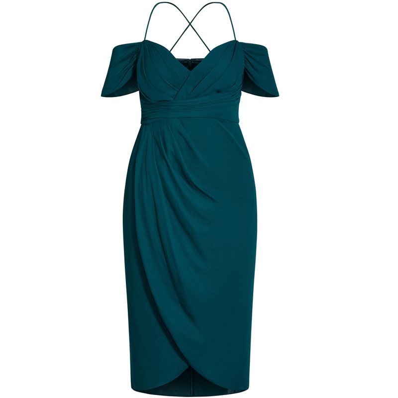 Women's Plus Size Entwine Maxi Dress - emerald | CITY CHIC, 3 of 4