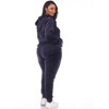 Women's Plus Size 2 Piece Velour Tracksuit Set - White Mark - 3 of 4