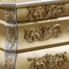 Royal Hampton Nightstand with Bombe Shaped and 3 Carved Drawers, Gold - 3 of 4