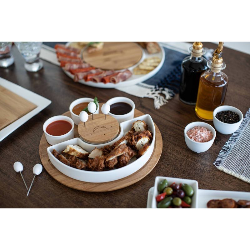 NFL Los Angeles Chargers Bamboo Symphony Appetizer Serving Set, 5 of 6