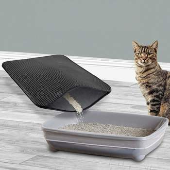 PAWBEE Cat Litter Mat - 30” X 24” Honeycomb Design Litter Mat - Double-Layer Cat Mat Litter Rug - Easy Clean Litter Trapping Mat