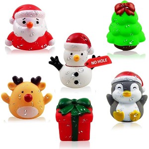 6-Pack Christmas Bath Toys, No-Hole Floating Set for Stocking Stuffers and Gifts - 1 of 4