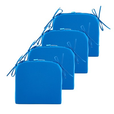 ARTPLAN Outdoor Chair Cushions for Patio Furniture, Waterproof Outdoor Cushions, Round Corner Patio Chair Cushions Set of 4 with Ties,17"x16"x2"
