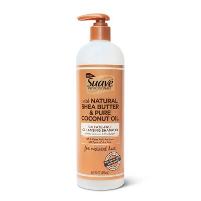 Suave Professionals for Natural Hair Cleansing Sulfate Free Shampoo for Curly to Coily Hair Shea Butter and Coconut Oil - 16.5 fl oz