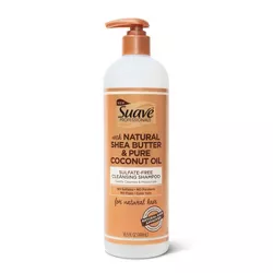 Suave Professionals for Natural Hair Cleansing Sulfate Free Shampoo for Curly to Coily Hair Shea Butter and Coconut Oil - 16.5 fl oz