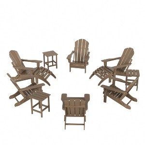 WestinTrends Malibu HDPE Outdoor Patio Folding Poly Adirondack Chair (12-Piece Set) - 1 of 4