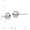 Black Bow Jewelry 8mm Polished Faceted Ball Post Earrings in 14k White Gold - 4 of 4