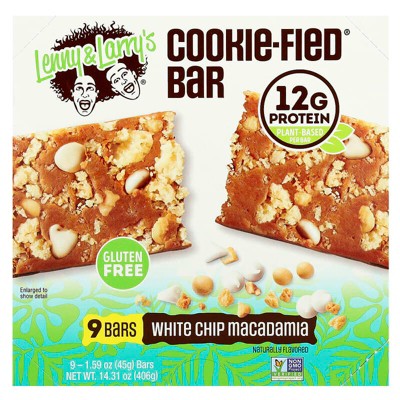 Lenny & Larry's, Cookie-Fied® Bar, White Chip Macadamia, 9 Bars, 1.59 oz