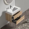 FAMYYT 30 in. Single Sink Floating Rough Oak Bath Vanity with White Engineered Quartz Composite Top, 2 Soft Drawers - 2 of 4