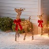 LED Faux Rattan Fawn with Red Bow Christmas Novelty Sculpture Light - Wondershop™ - 2 of 4