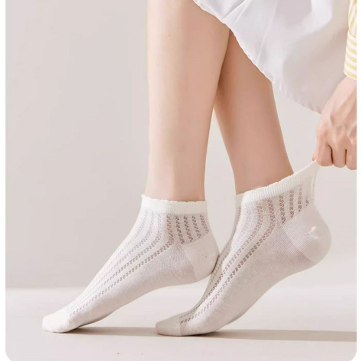 Anna-Kaci Women's 3-Pack Minimalist Knit Ankle Socks Mixed Pattern Design Soft Cotton Low-Cut Style - thumbnail 8