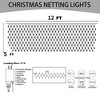 Dazzle Bright 12FT x 5 FT Christmas 360 LED Net Lights Clear Wire with 8 Modes Christmas Decorations Multi Colored - 2 of 4