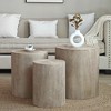 Set of 3 Wood Rounded Nesting Coffee Tables - 2 of 4