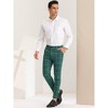 Lars Amadeus Men's Slim Fit Flat Front Zipper Dress Plaid Pants - 4 of 4