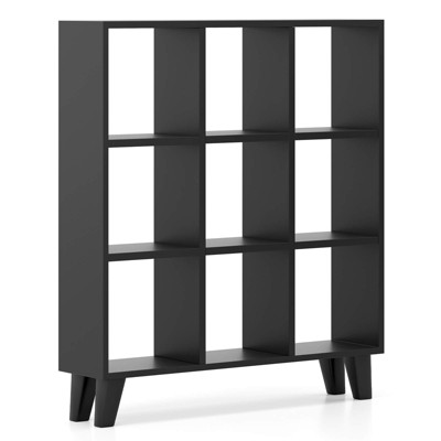 Costway 1 PCS 9-Cube Bookcase with 6 Removable Shelves Raised Support Feet for Living Room Brown/White