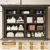 Dresser for Bedroom, Farmhouse Dresser with 9 Drawer, Chest of Drawer with Wooden Legs for Bedroom, Living Room, Hallway - 4 of 4