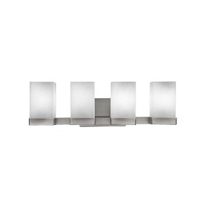 Toltec Lighting Nouvelle 4 - Light Vanity in  Graphite with 4" Square White Muslin Shade - 1 of 1