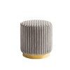Sapphtopaz Modern Ottoman with Stripes Tufted Upholstered Accent Stool with Gold Finish Metal Base Round Footstool for Living Room, Entryway - 4 of 4