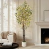 Artificial Eucalyptus Tree Indoor, 7ft Tall Fake Artificial Plant with White Planter£¬Large Faux Floor Plant Fake Silk Trees with Artificial Trees - 2 of 4