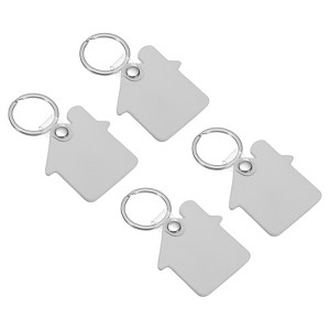 Unique Bargains PU Leather Keychain Blanks with Key Rings for DIY Laser Engraving 4 Pcs - 1 of 4