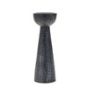 HomeRoots Set of Two Black Distressed Hammered Polyresin Tabletop Pillar Candle Holders - 4 of 4