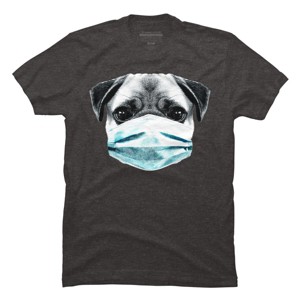 Men's Design By Humans Masked Pug By clingcling T-Shirt - 1 of 4