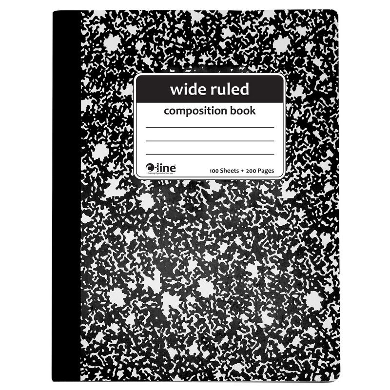 C-Line® Composition Notebook, 100 Page, Wide Ruled, Black Marble, Pack of 12, 2 of 4