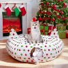35.4'' Cat Tunnel Bed with Toy Ball, Polka Dots Red and Green Christmas Decorations, for Cats and Small Animals - 2 of 4