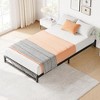 Twin Size Bed Frame, Metal Low Platform Bed Frame, with Wavy Pattern, Metal Slat Support - 3 of 4