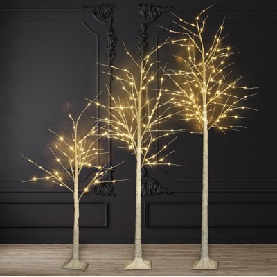 Oumilen Set of 3 Lighted Birch Tree Artificial Twig Tree Lamp (4 ft, 6 ft, 8 ft)